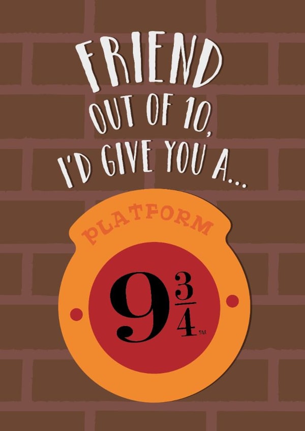 Fun Birthday Card - Friend - Platform 9 3/4 - Hogwarts Express - Harry Potter created by Cardology