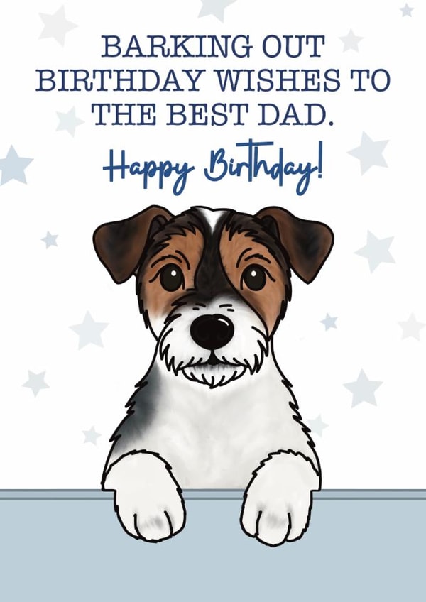 Cute Birthday Card - Jack Russell - For Dog Dad created by Choo Choo 