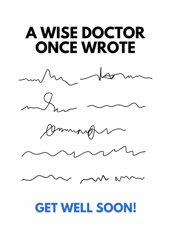 Funny Get Well Card - A Wise Doctor - Prescription created by Sundiva Designs