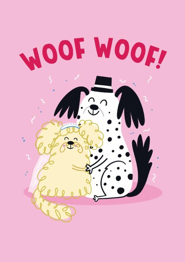 Cute Wedding Card - For Dog Lovers - Bride And Groom created by Lucy Maggie Designs