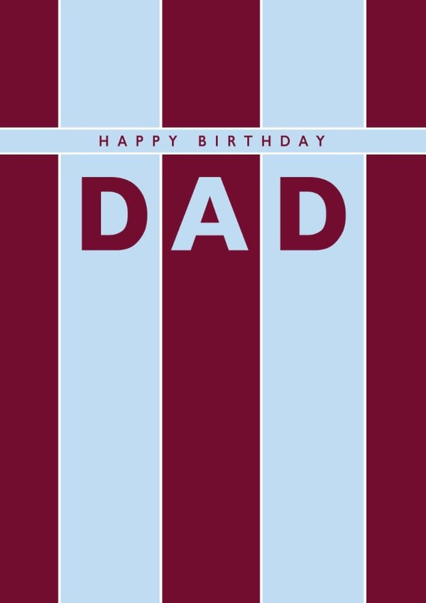 Classic Birthday Card - For Dad - Aston Villa created by Rebecca Prinn