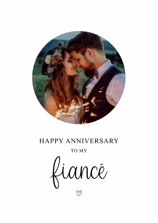 Classic Anniversary Card - For Fiancé created by Kalm Lettering