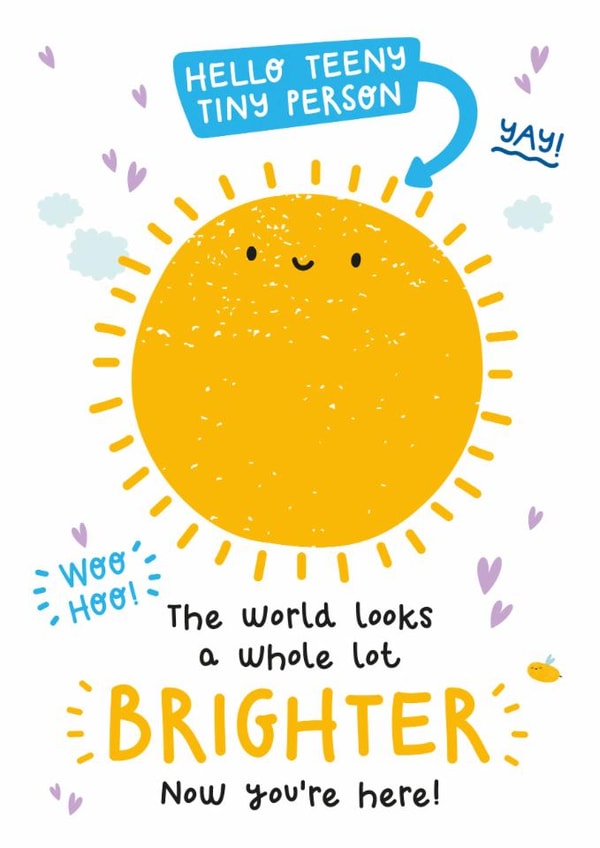 Cute New Baby Card - For Baby Boy - Sunshine created by Twisted Haggis