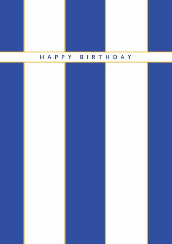 Classic Birthday Card - Brighton & Hove Albion F.C. Colours - Team Stripes created by Rebecca Prinn