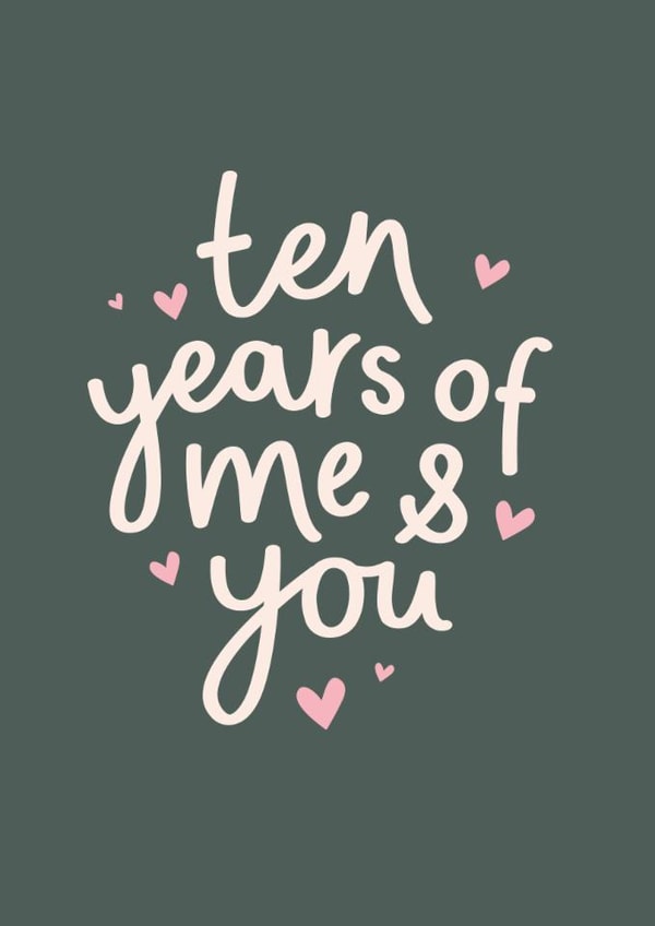 Classic Anniversary Card - 10th - Me And You created by Fliss Muir