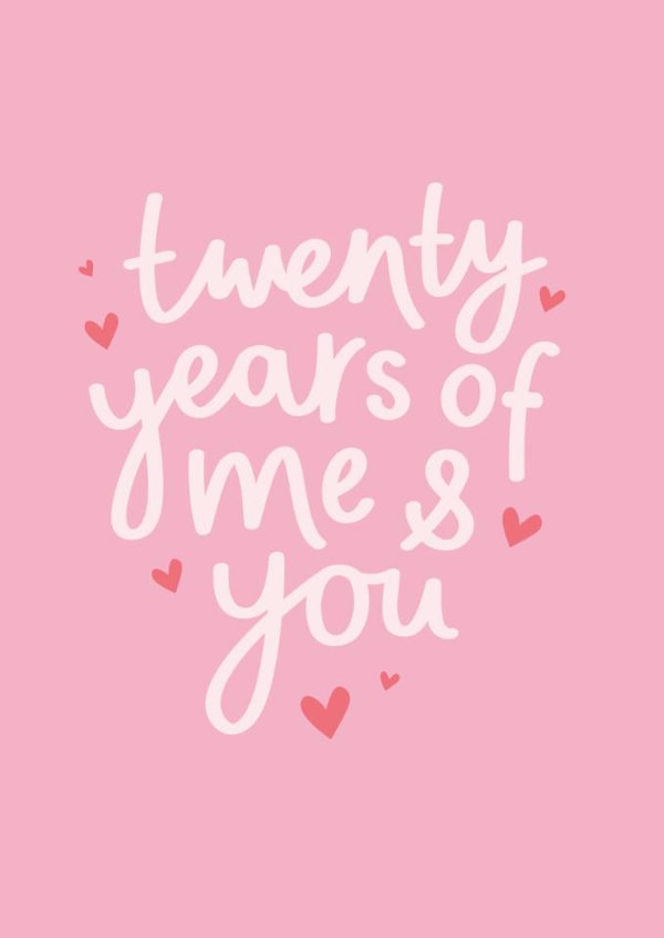 Classic Anniversary Card - 20th - Me And You created by Fliss Muir