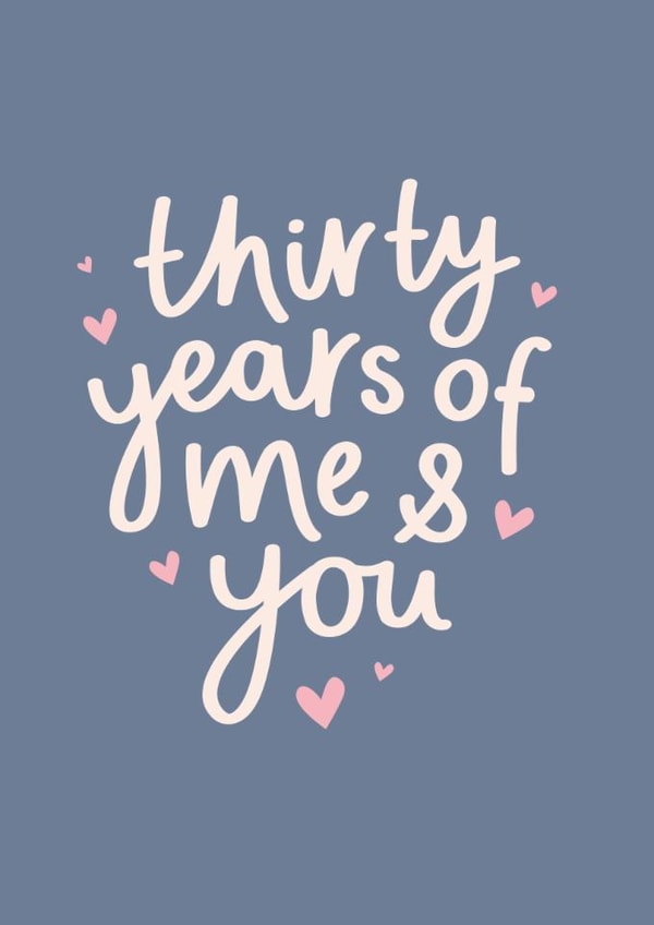 Classic Anniversary Card - 30th - Me And You created by Fliss Muir