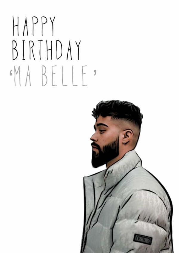 HAPPY BIRTHDAY "MA BELLE" - AP DHILLON CARD created by Rangoli Official