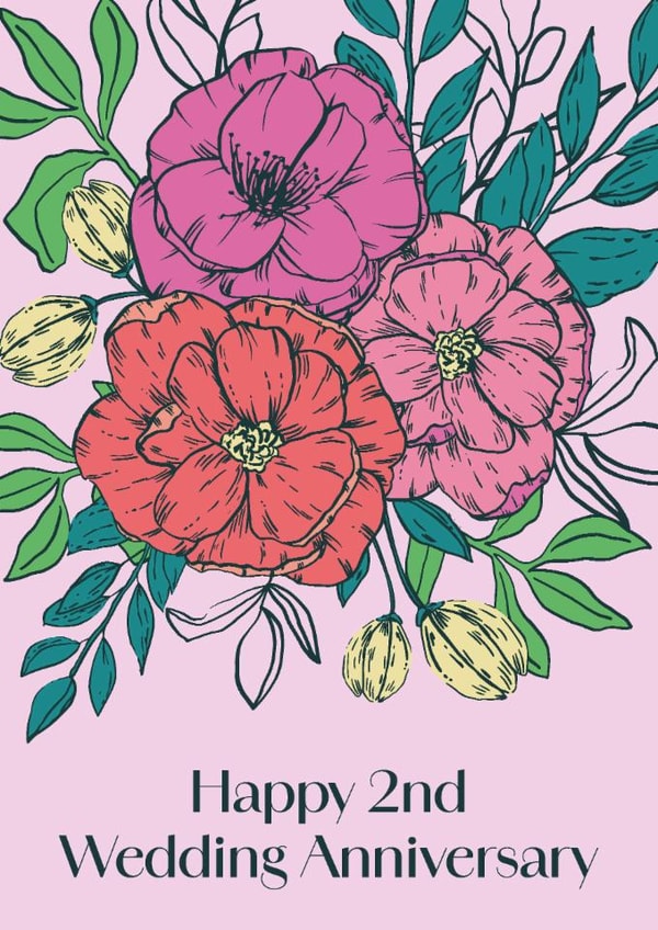Classic Anniversary Card - 2nd - Pretty Florals created by Sazerelli Designs