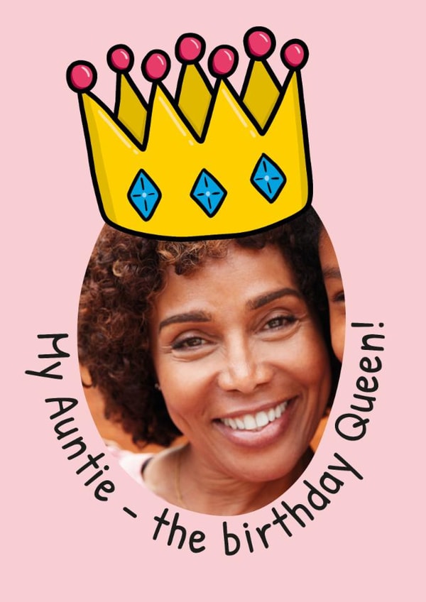 Fun Birthday Card - For Auntie - Queen created by TeePee Creations
