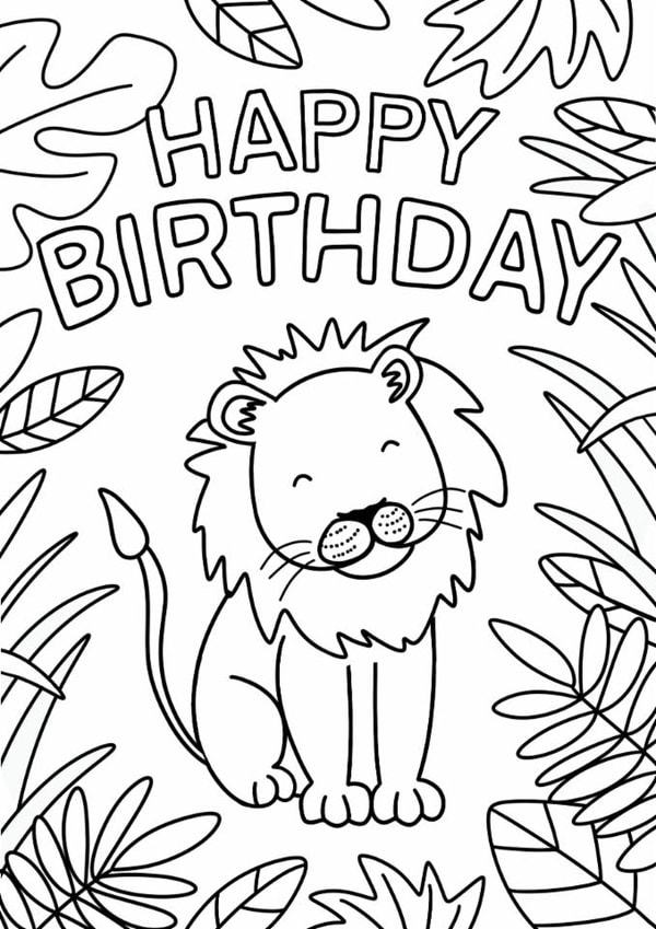 Cute Birthday Card - For Kids - Colouring In Card created by Debbie Daley Illustrations