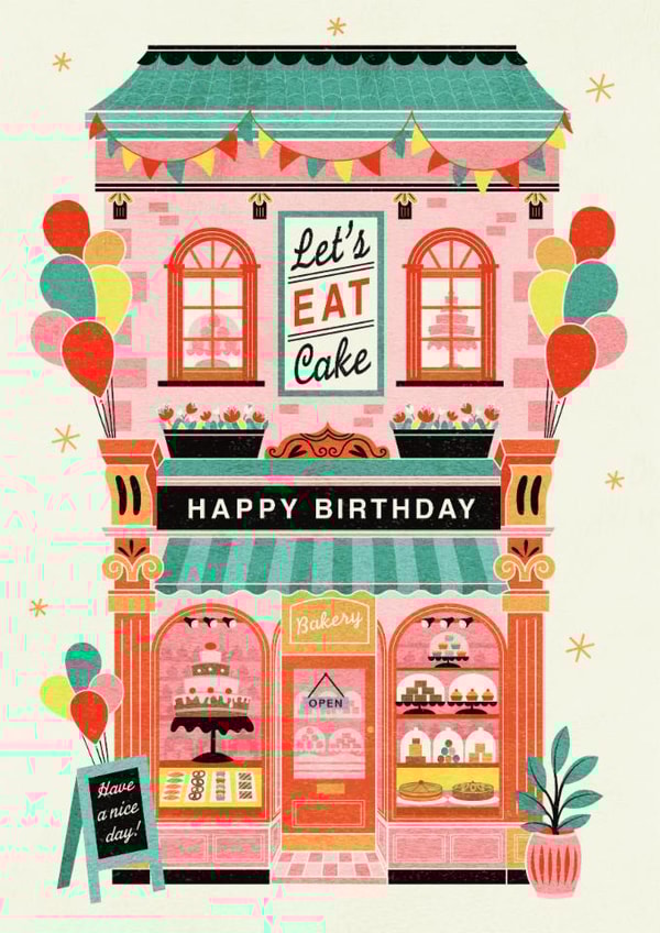 Cute Birthday Card - Cakes - Balloons - Treats created by Dalia Clark Design