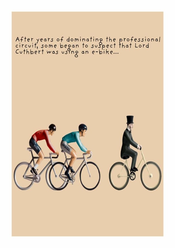 Funny Birthday/Just Because Card - Cycling - E-Bike created by Not at all Jack