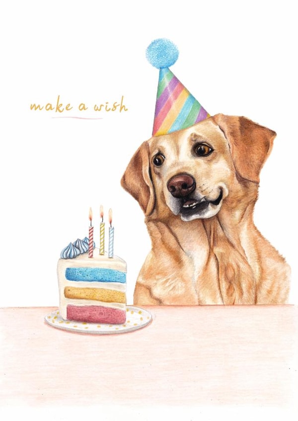 Cute Birthday Card - For Labrador - Make A Wish created by Beth Goodwin