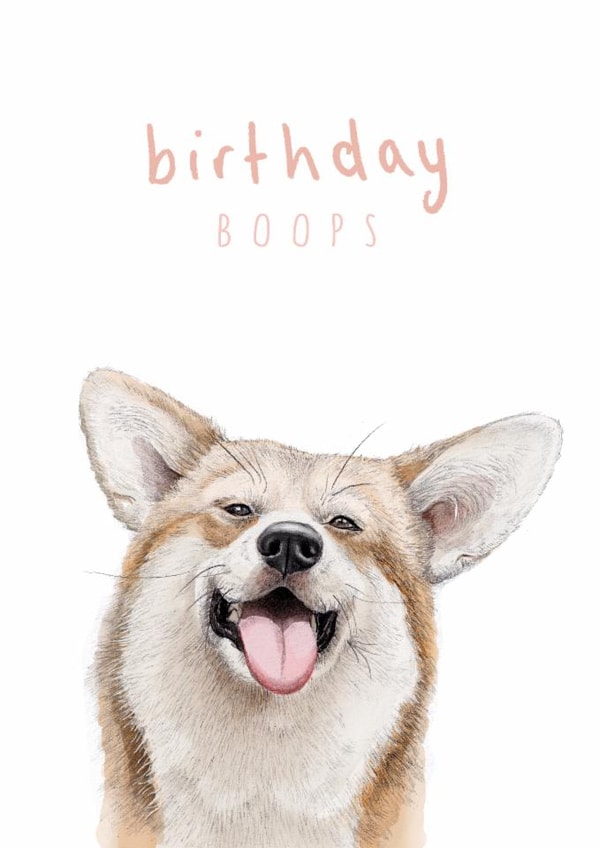 Cute Birthday Card - Birthday Boops - Corgi created by Beth Goodwin