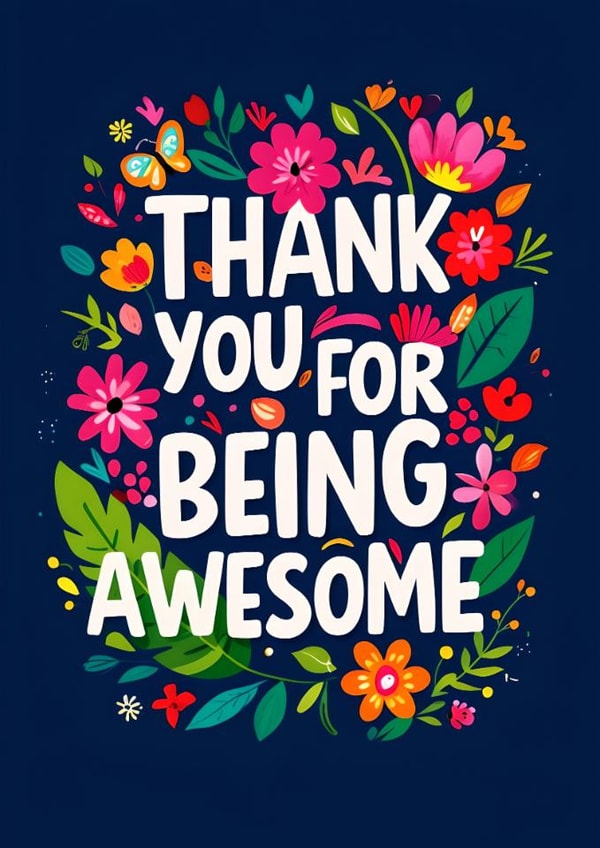 Pretty Thank You Card - Awesome created by Bableen Sra