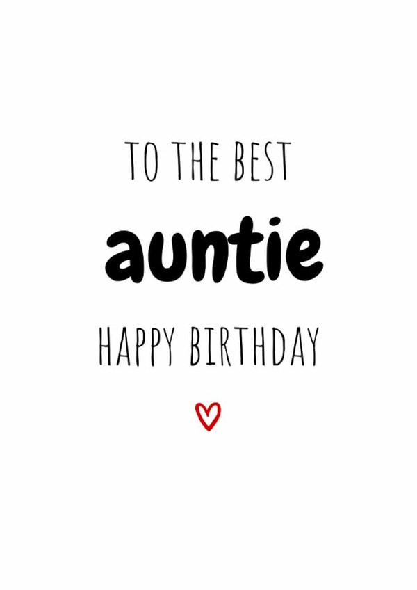 Auntie birthday card for her happy birthday cute heartfelt best auntie ...