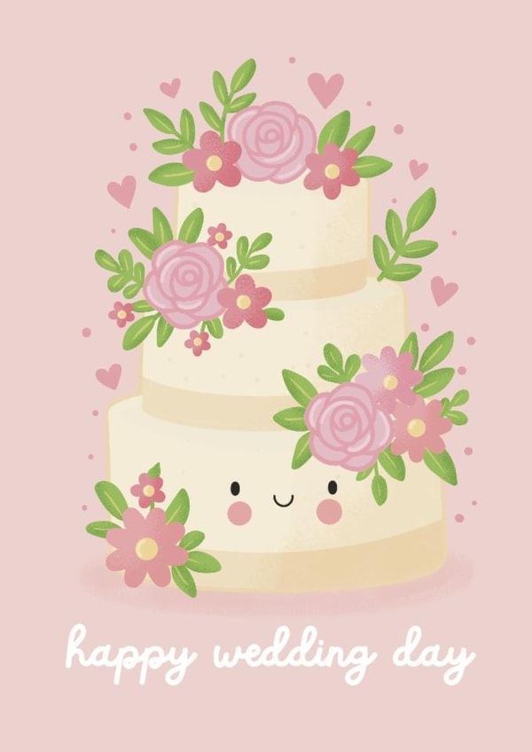 Cute Wedding Card – Smiley Face Cake created by Pri M