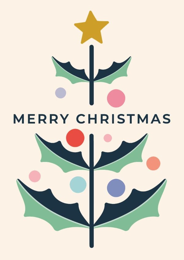 Arty Christmas Card - Holly Christmas Tree created by Taya Cosgrove