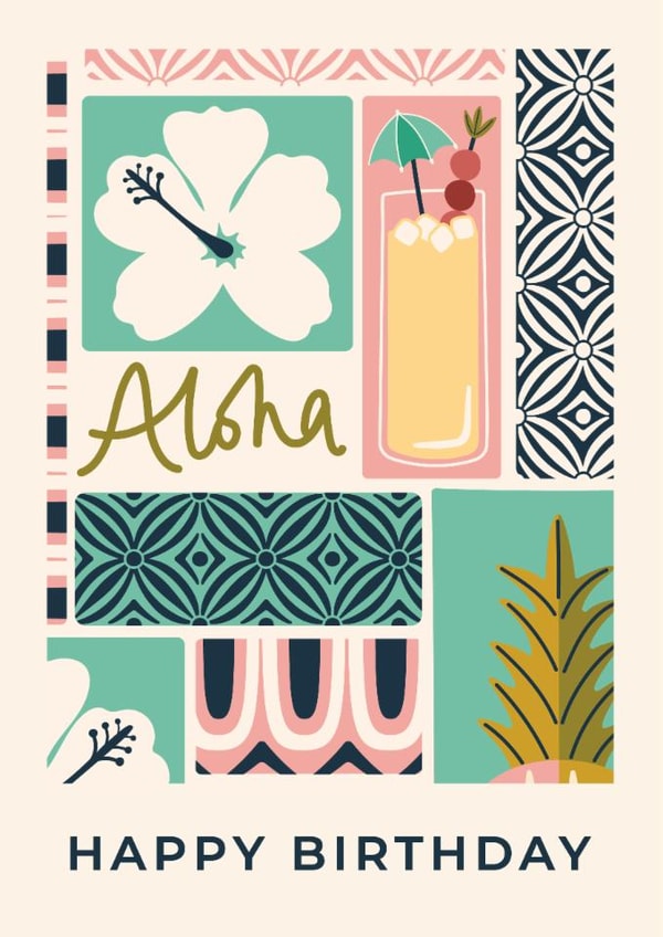 Classic Birthday Card - Aloha - Summer created by Taya Cosgrove