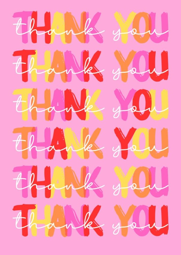 Classic Thank You Card - For Her - Thank You Typography created by Pink Peach Cards