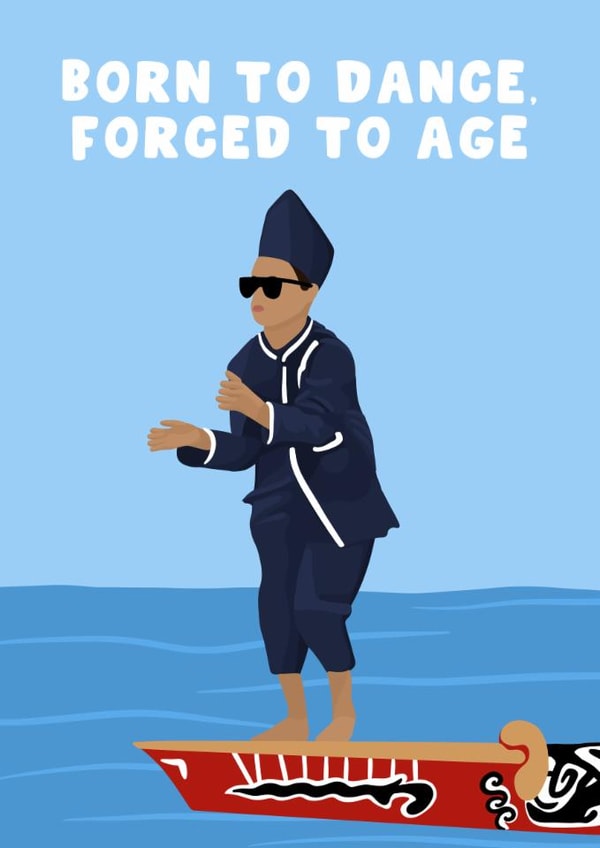 Funny Birthday Card - Aura Farming - Dancing created by Pink Peach Cards