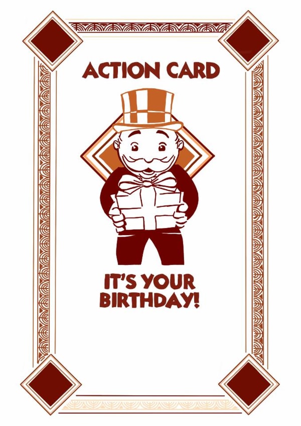 Birthday card - Monopoly Deal player - Friend or Relationship created by What Lucy Draws