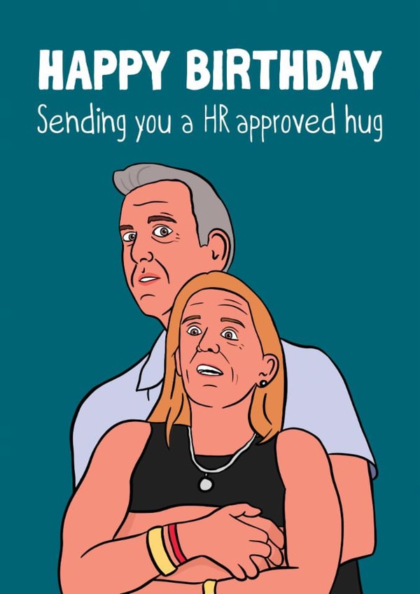 Funny Birthday Card - Coldplay Couple - HR Approved Hug created by Woody's Design