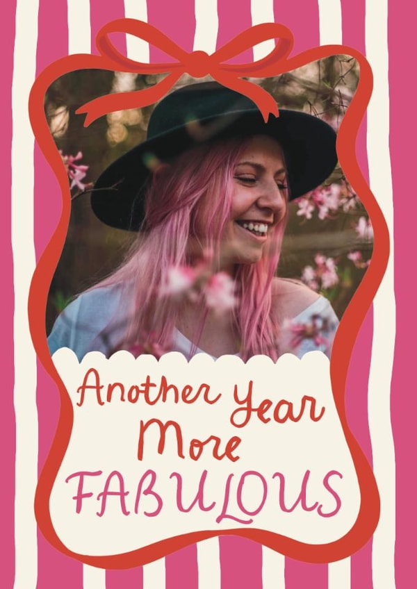 Pretty Birthday Card - Another Year More Fabulous created by Giddy Kipper