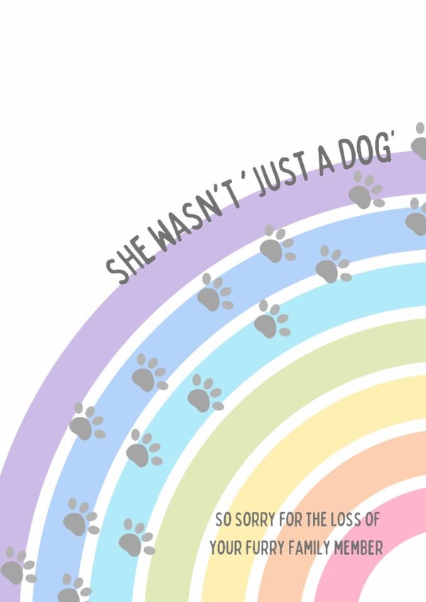 sympathy card for pet owner - sorry for the loss of your family pet dog female created by Laura Coyle