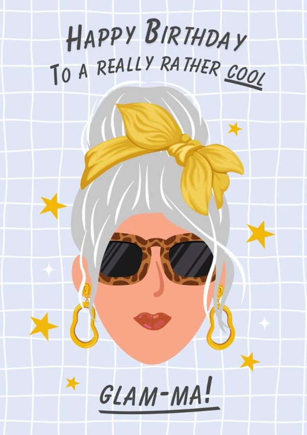 Fun Birthday Card - For Grandma - Glam-Ma! created by original fox designs