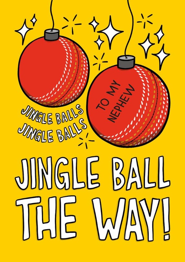 Funny Christmas Card - For Nephew - Cricket Balls created by TeePee Creations