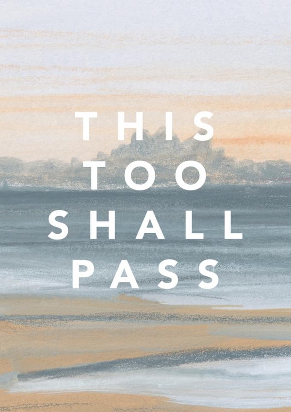 Classic Thinking Of You Card - This Too Shall Pass - Beach Landscape created by Joy Jen Studio