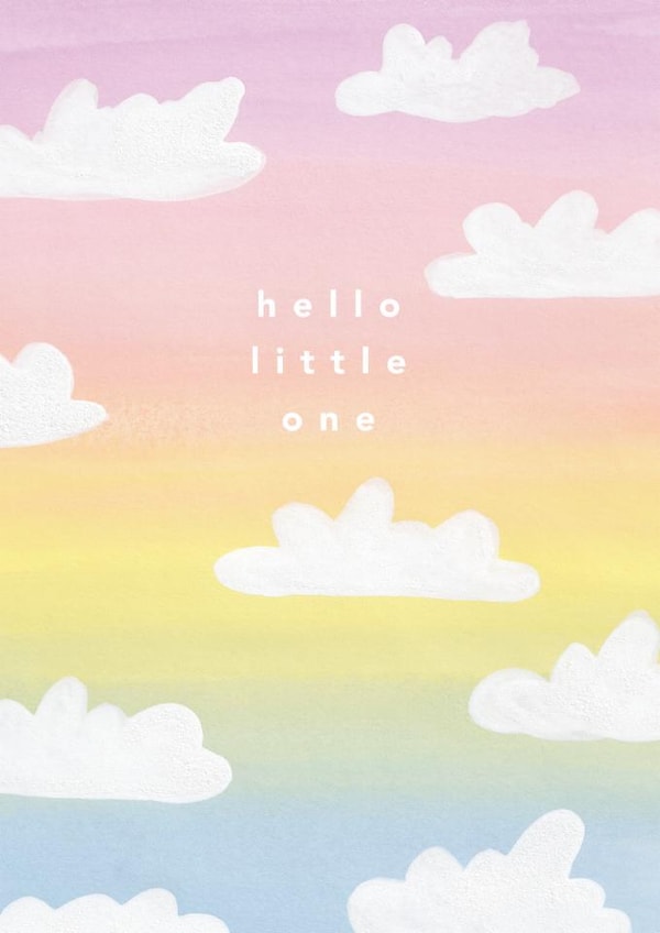 Classic New Baby Card - Rainbow Clouds created by Joy Jen Studio