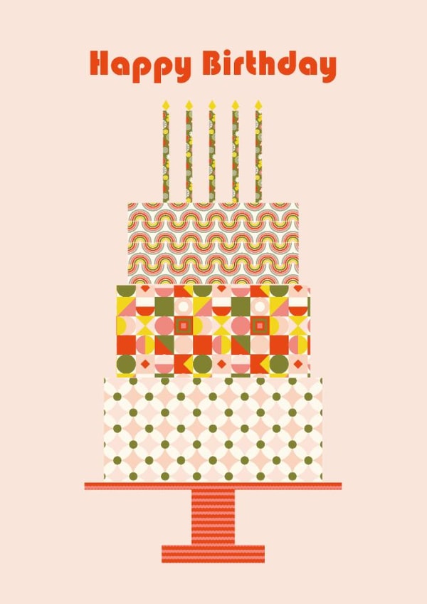 Classic Birthday Card - Retro Cake created by Sazerelli Designs