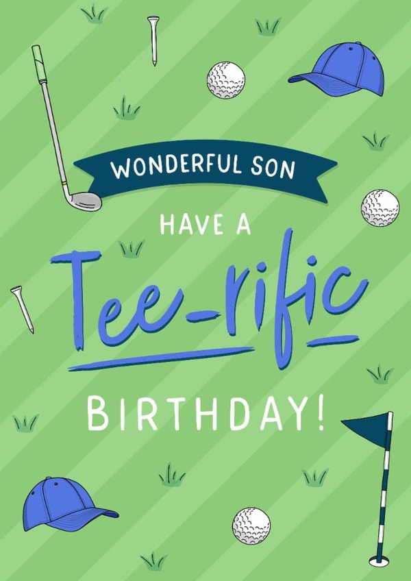 Classic Birthday Card - For Son - Golf Pun created by Evie Garnett Designs