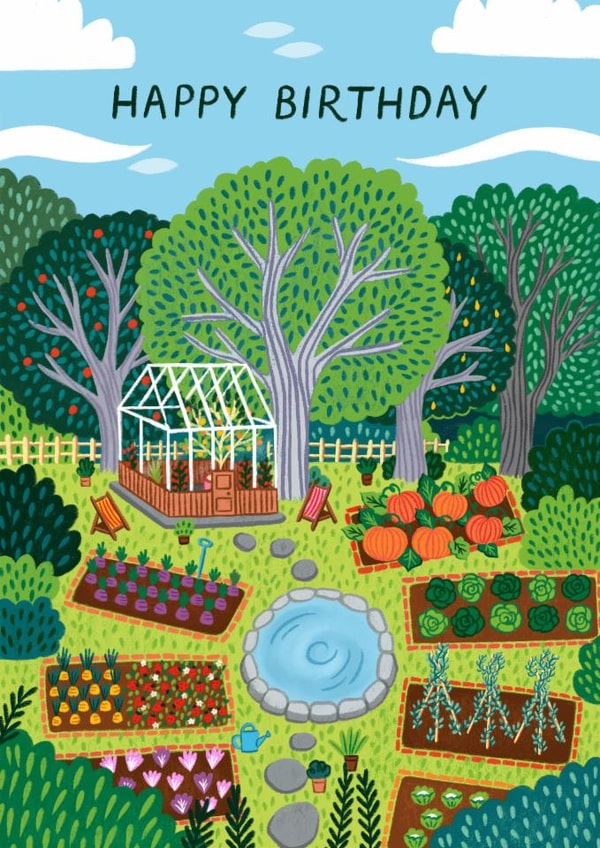 Classic Birthday Card - Gardening - Allotment created by Pear Tree Press