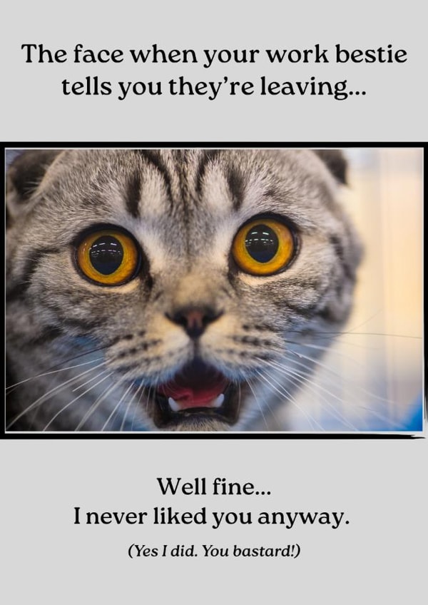 Funny Leaving Work Bestie Card New Job created by Meet Me In The Break Room