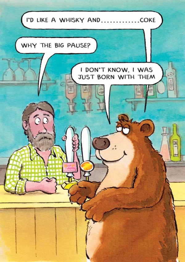 Funny Birthday/Father's Day Card - Bear - Joke created by Paperlink and Meraki Greeting Cards