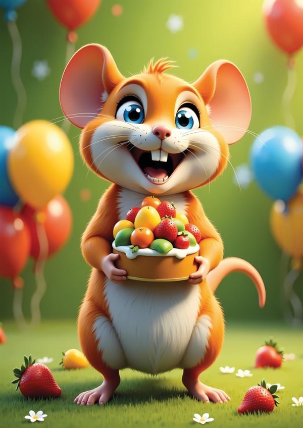 A gentle and funny birthday card. created by Natalja Dekseniece