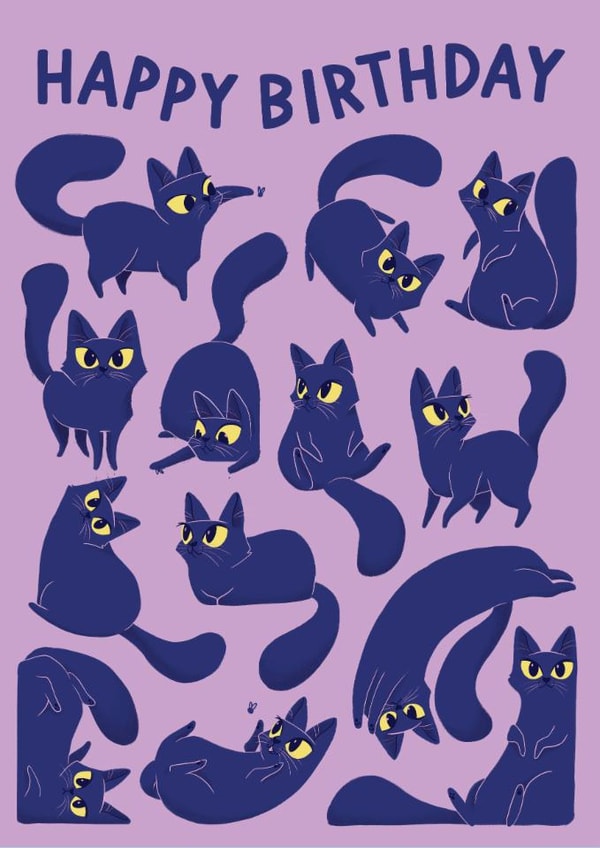 Cute Birthday Card - Cats - Kittens created by Carrie-Anne Brown