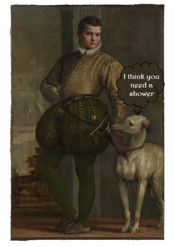 Funny Greeting Card – Dog Joke – I Think You Need a Shower - For Friend/Family created by QuipsOnCards