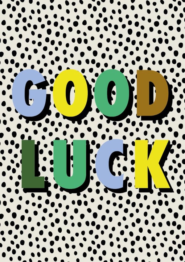 Classic Good Luck Card - Polka Dot Design created by Hey Ves Designs