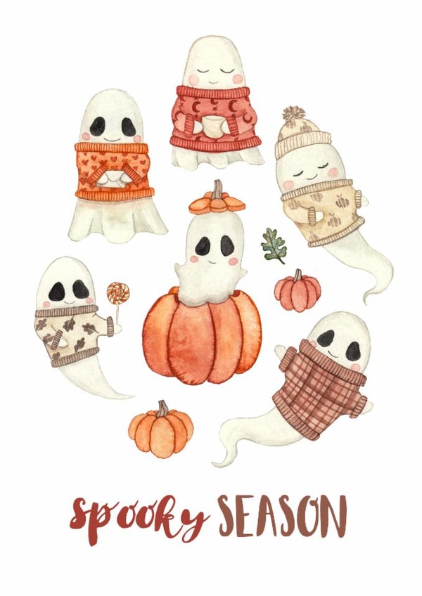 Cute Love & Friendship/Just Because Card - Spooky Season created by Elena O'Neill