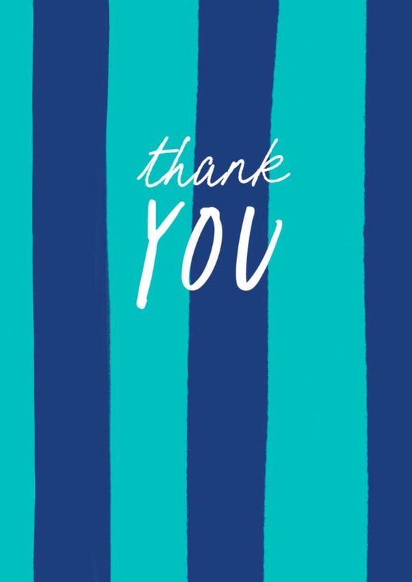 Classic Thank You Card - For Him - Striped Design created by Running with Scissors