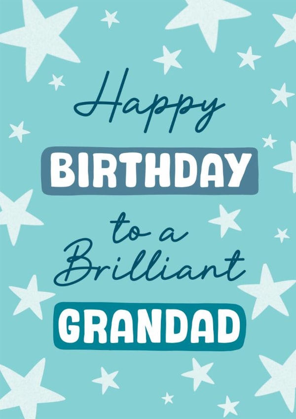 Classic Birthday Card - For Grandad - Stars created by Stuck Shop Gifts