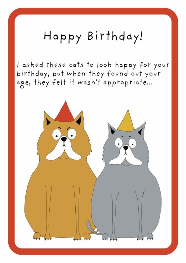 Funny Birthday Card - Cats - Found Out Your Age created by Not at all Jack