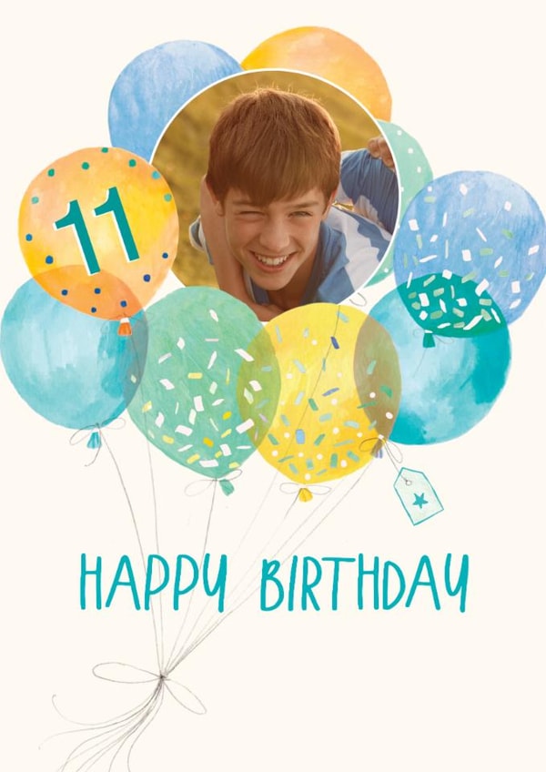 Classic Birthday Card - 11th - Birthday Balloons created by Orchard Design House