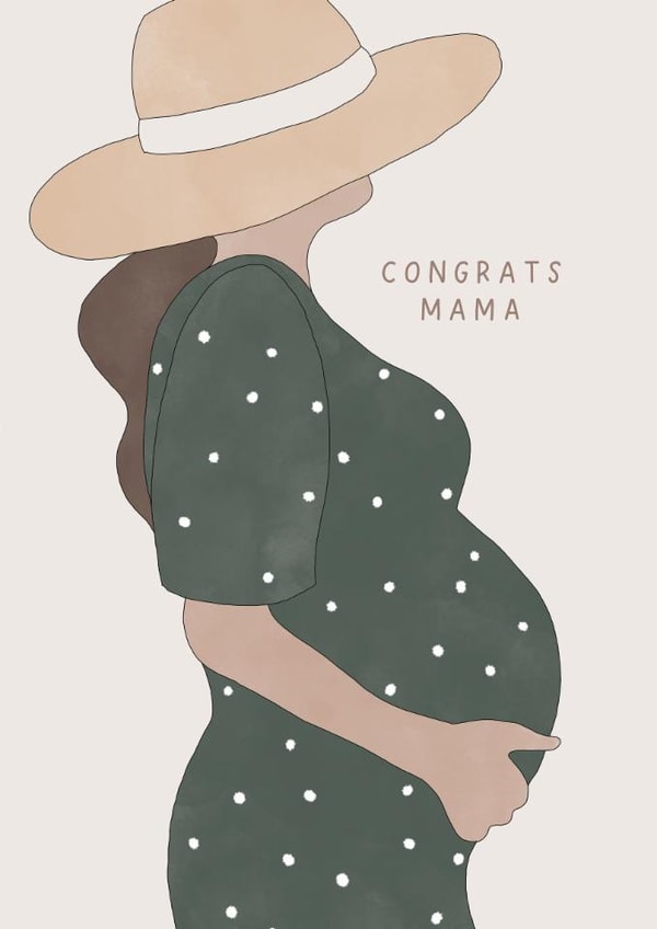 Cute Baby Shower Card - Congrats Mama - New Baby created by Jessie Miles