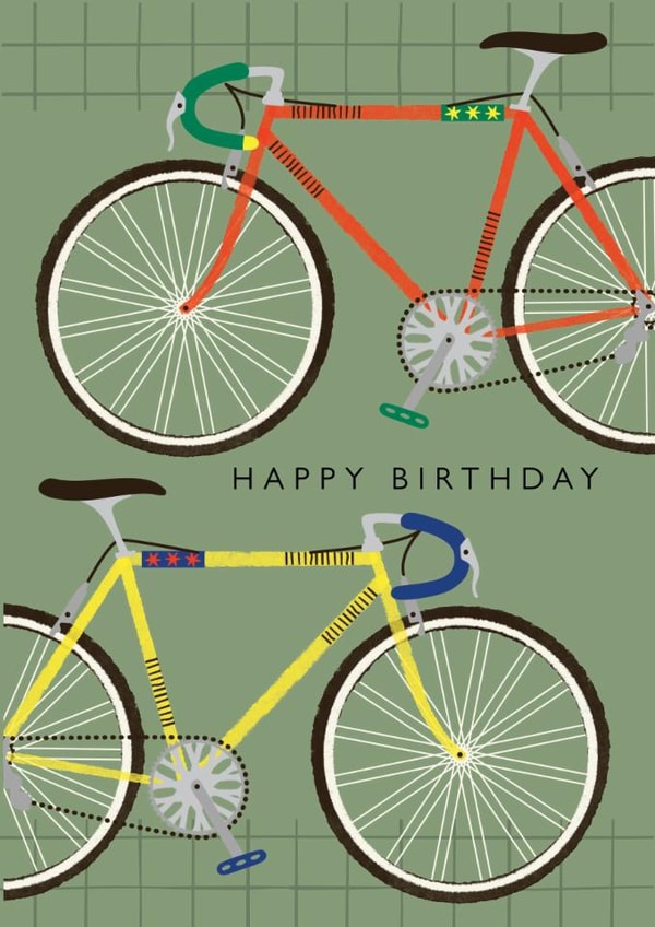Classic Birthday Card - Bikes - For Him created by Laura Darrington Design Ltd.